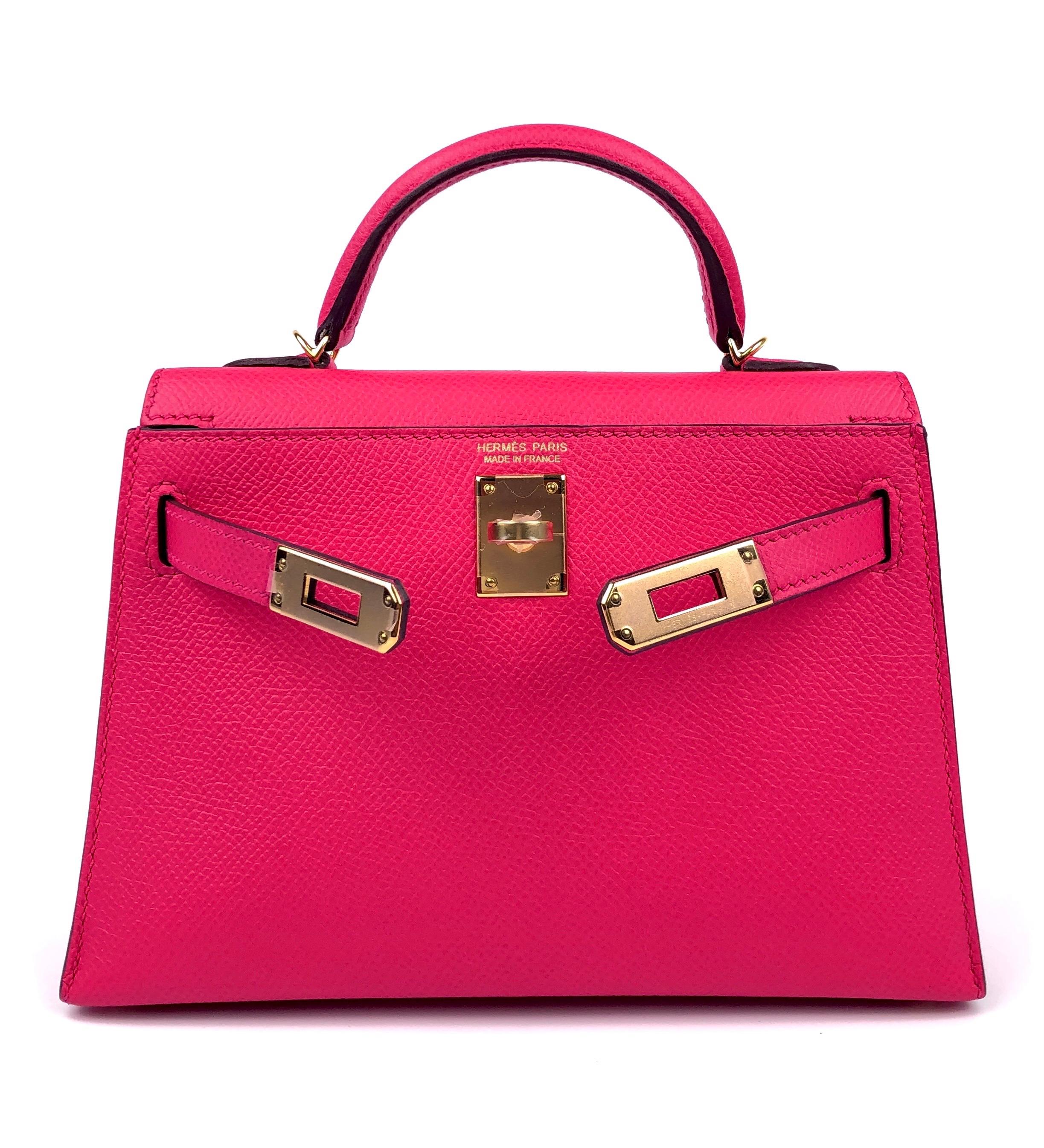 mini kelly pink gold hardware