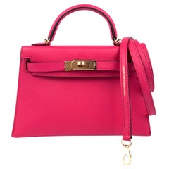 Hermes Kelly Mini 20 Rose Extreme Pink Epsom Gold Hardware
