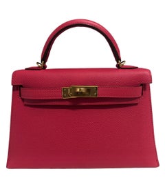 Hermes Kelly Mini 20 Rose Extreme Pink Epsom Leather Gold Hardware