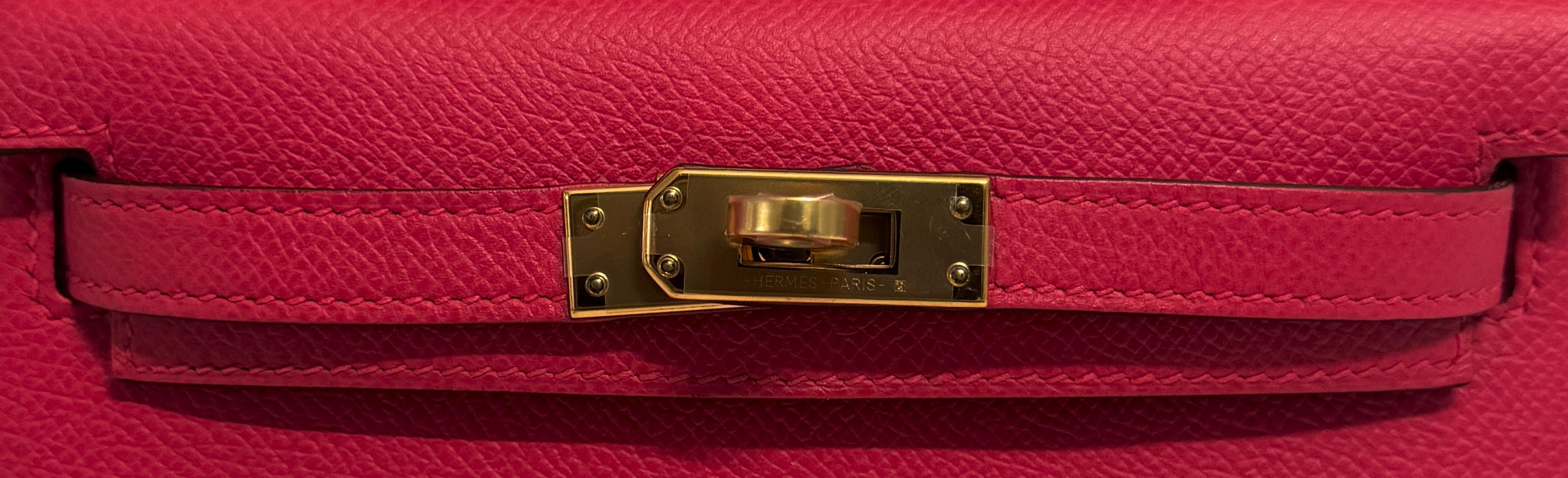 Hermes Kelly Mini 20 Rose Extreme Pink Epsom Leather Gold Hardware 1