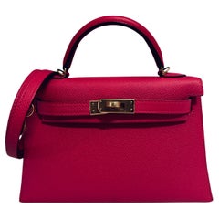 Hermes Kelly Mini 20 Rose Extreme Pink Epsom Leather Gold Hardware