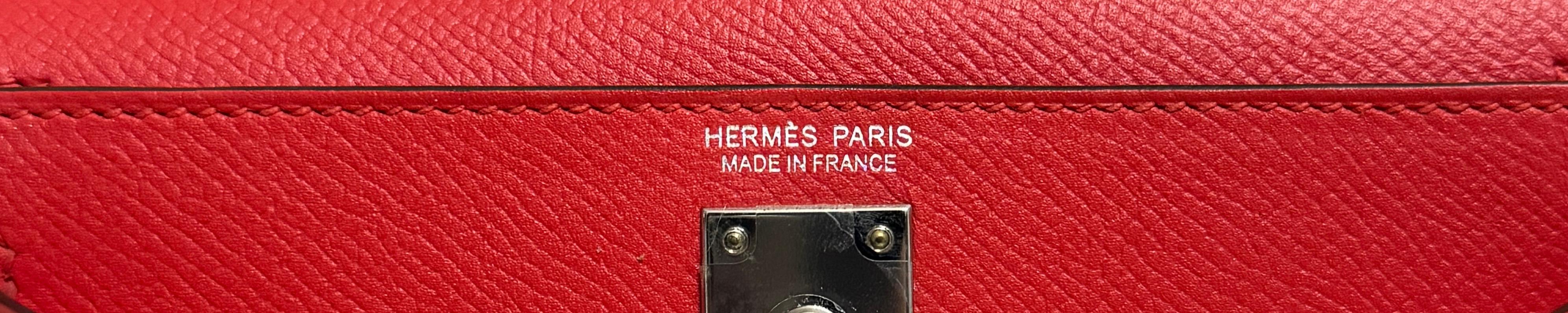 Hermes Kelly Mini 20 Rouge Tomate Red Tomato Epsom Leather Palladium Hardware 7