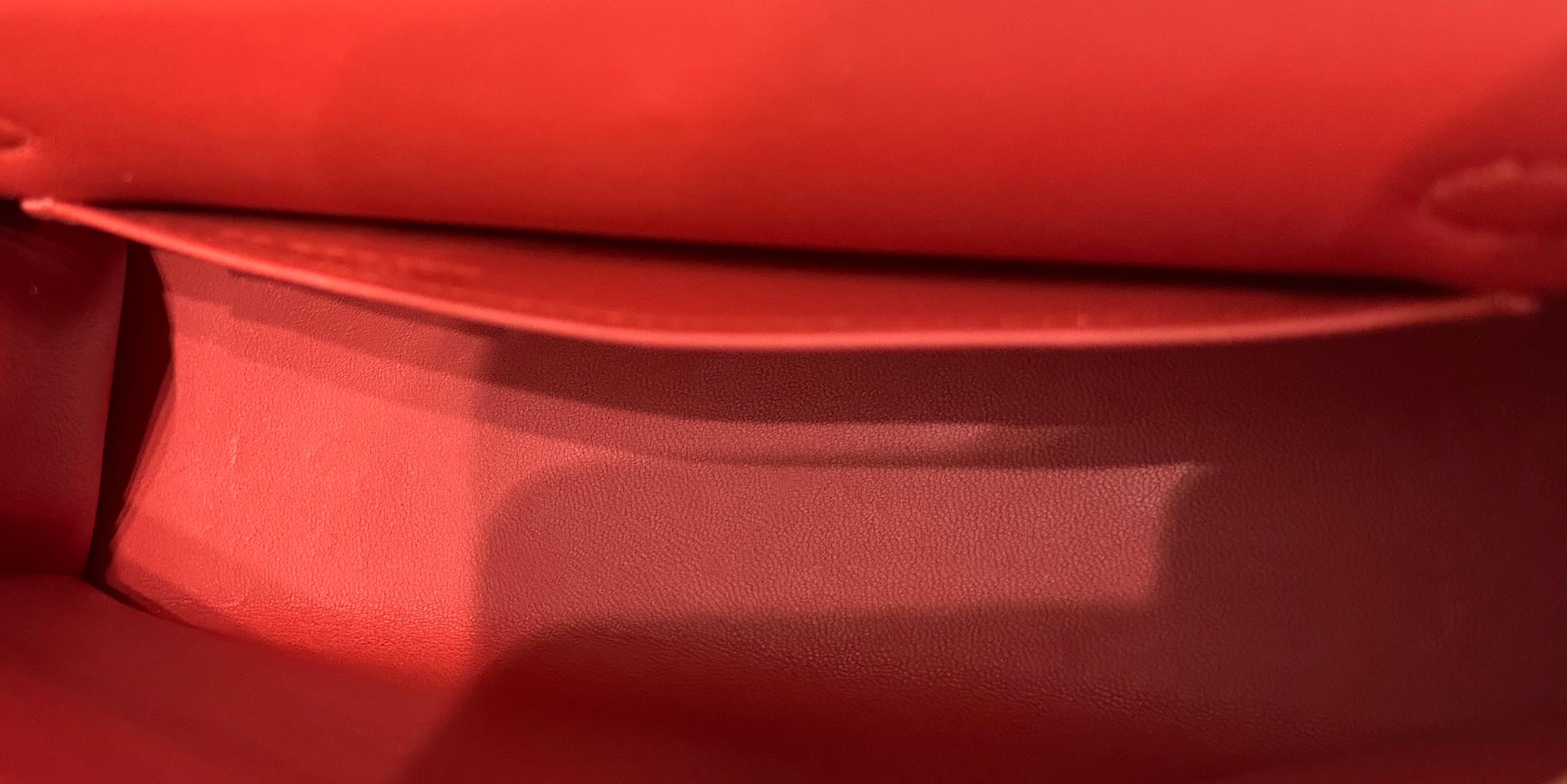 Hermes Kelly Mini 20 Rouge Tomate Red Tomato Epsom Leather Palladium Hardware 5