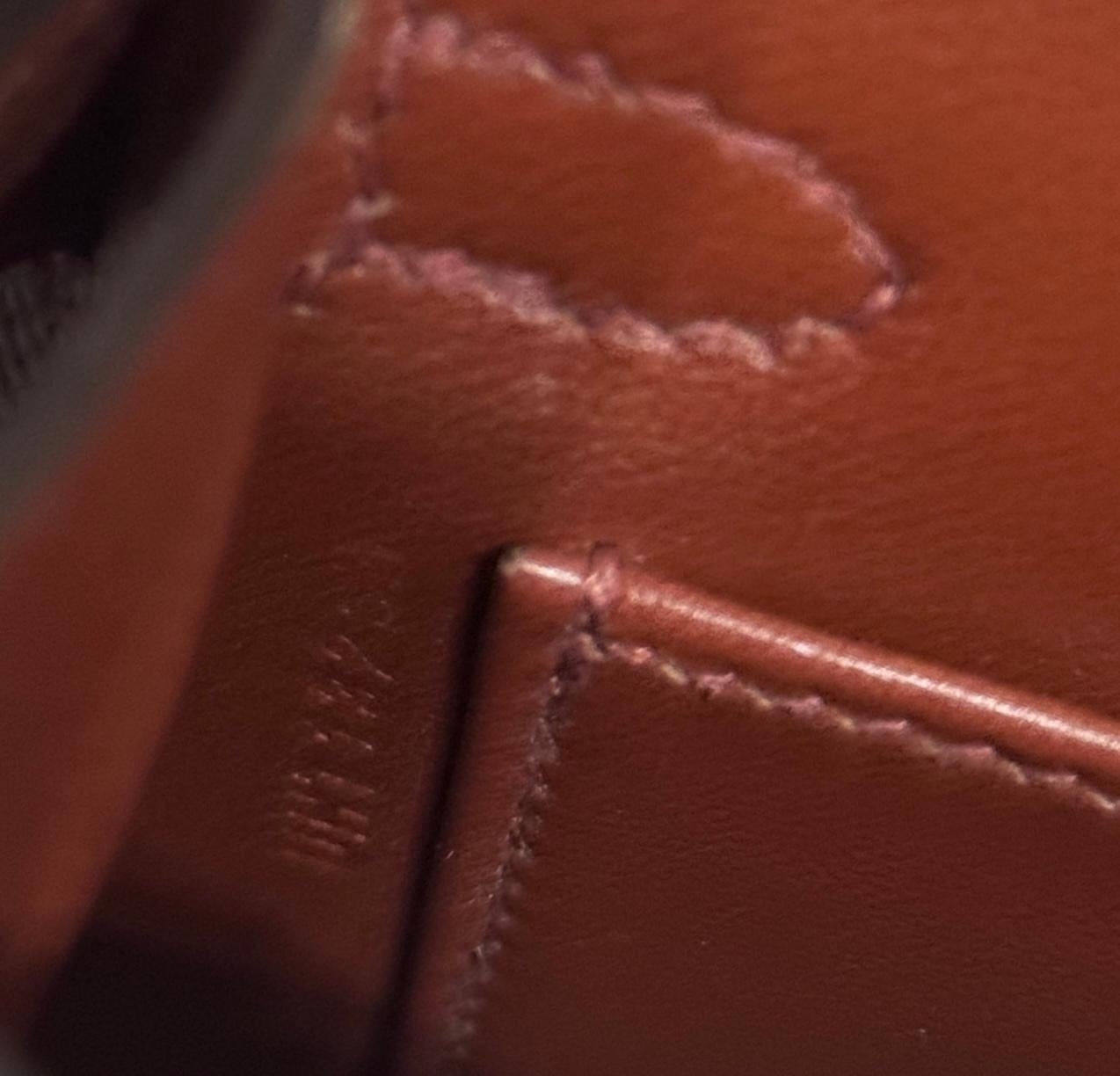Brown Hermes Kelly Mini 20 Rouge Venetian Red Epsom Leather Gold Hardware