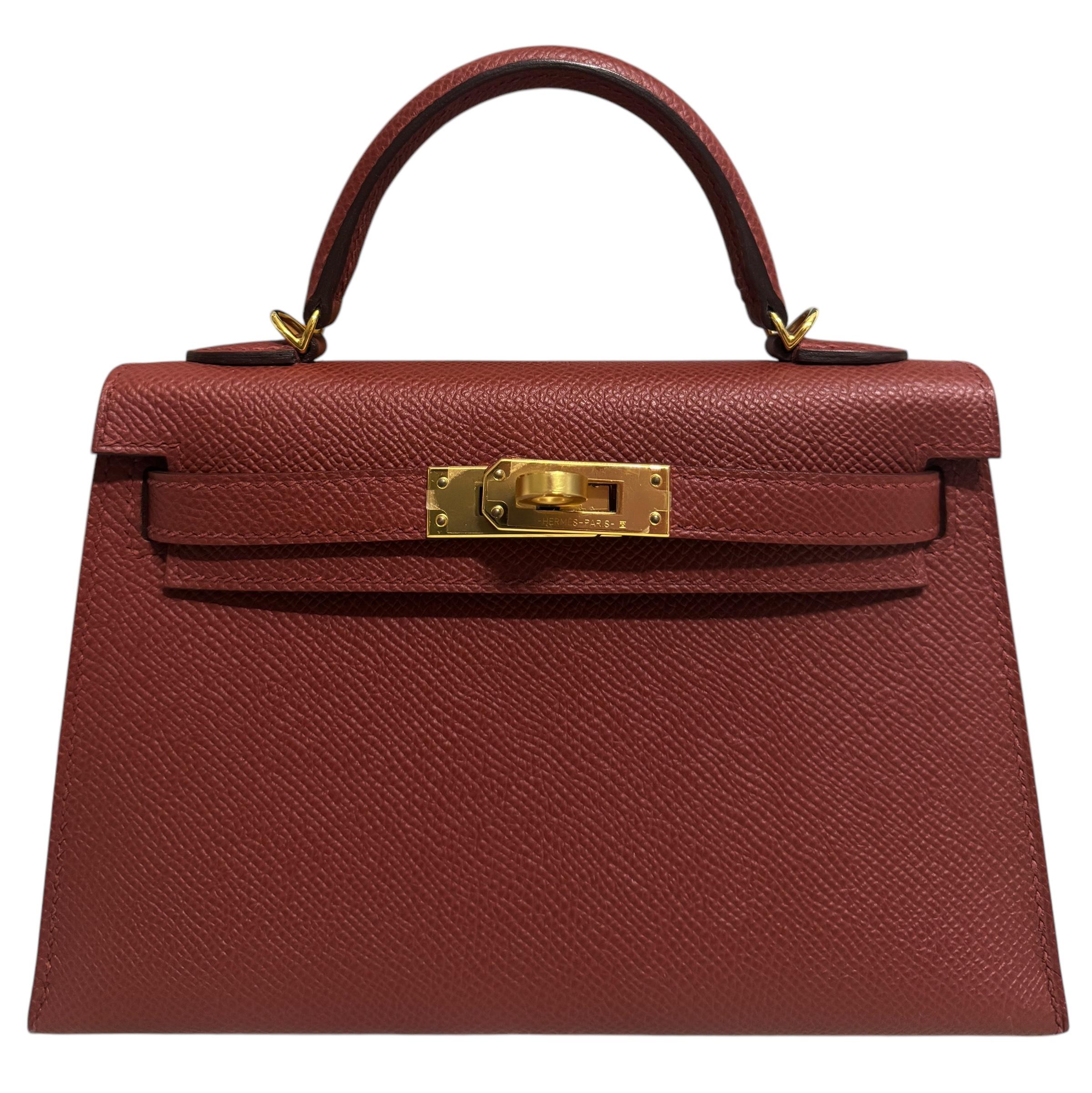 Hermes Kelly Mini 20 Rouge Venetian Red Epsom Leather Gold Hardware 1