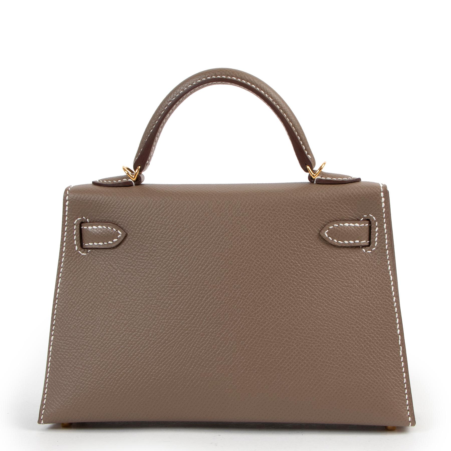 Hermès Kelly Mini 20 Sellier Etoupe Epsom GHW 1