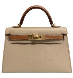 Hermes Kelly Mini 20 Special Order Trench Beige & Gold Tan Epsom Gold Hardware