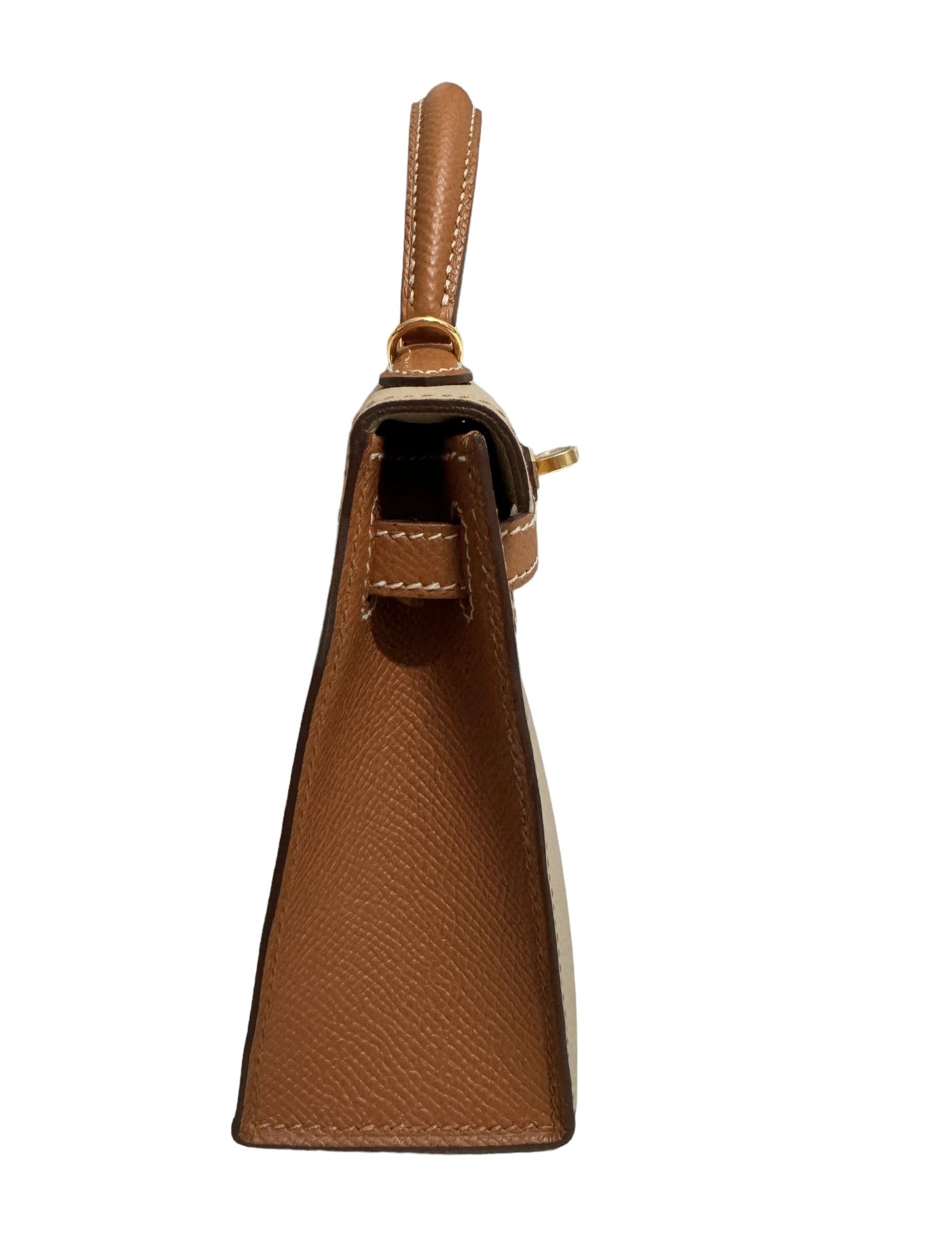 Hermes Kelly Mini 20 Special Order Trench Beige & Gold Tan Epsom Gold Hardware 1