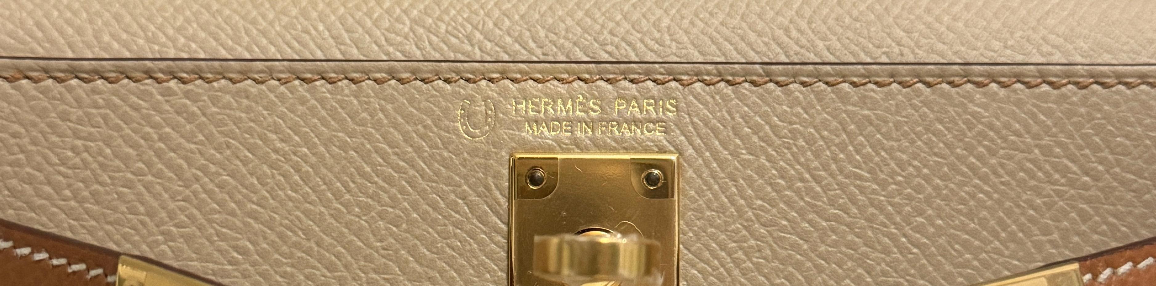 Hermes Kelly Mini 20 Special Order Trench Beige & Gold Tan Epsom Gold Hardware 3
