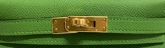 Hermes Kelly Mini 20 Vert Yucca Grün Epsom Leder Gold Hardware RARE