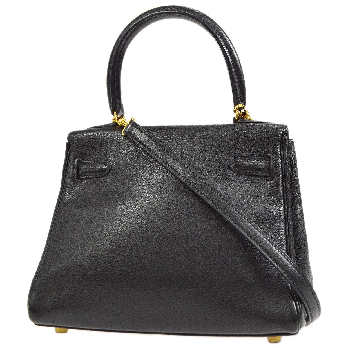 HERMES Kelly Mini Black Veau Gulliver Leather Gold Small Top Handle ...