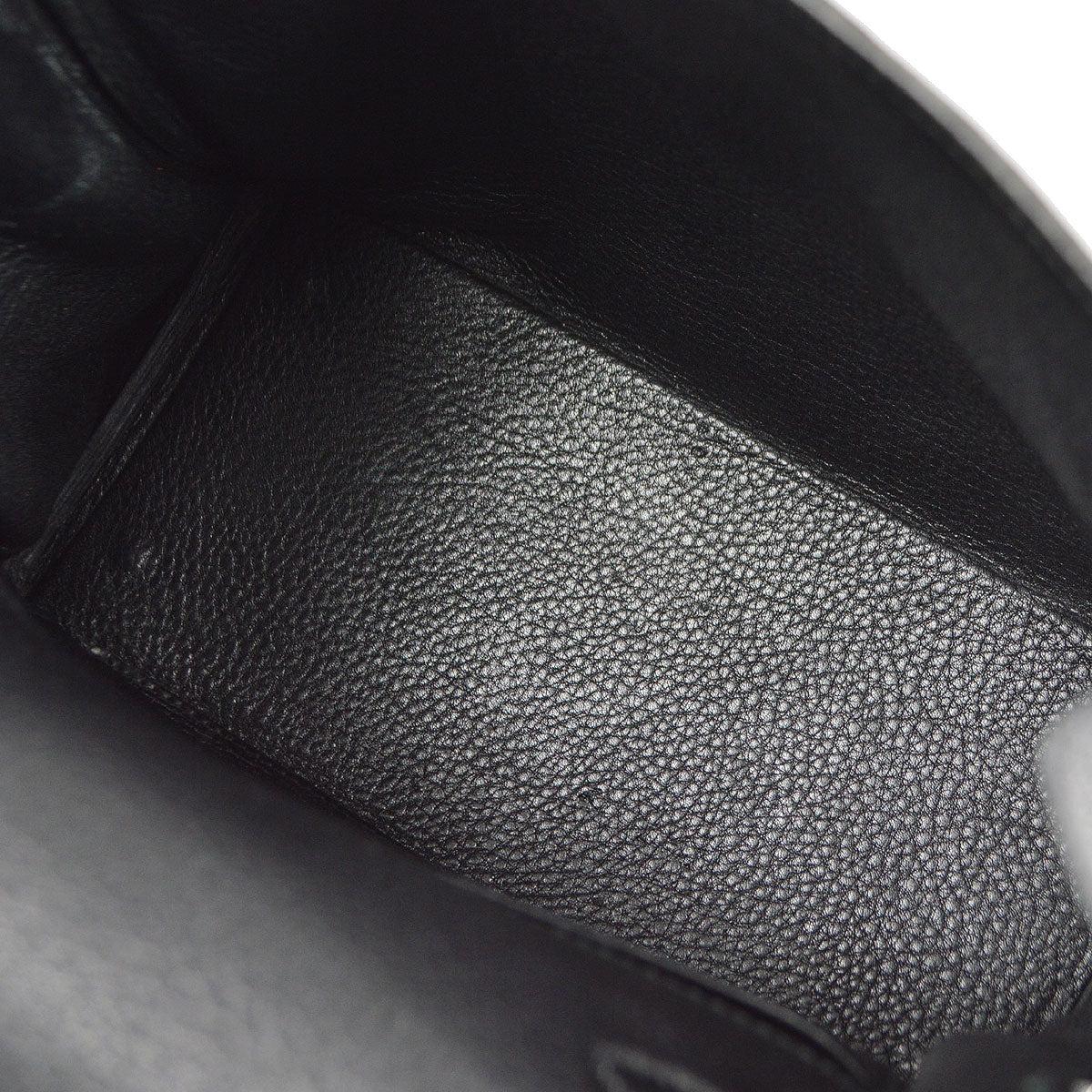 HERMES Kelly Mini Black Veau Gulliver Leather Gold Small Top Handle Shoulder Bag 2