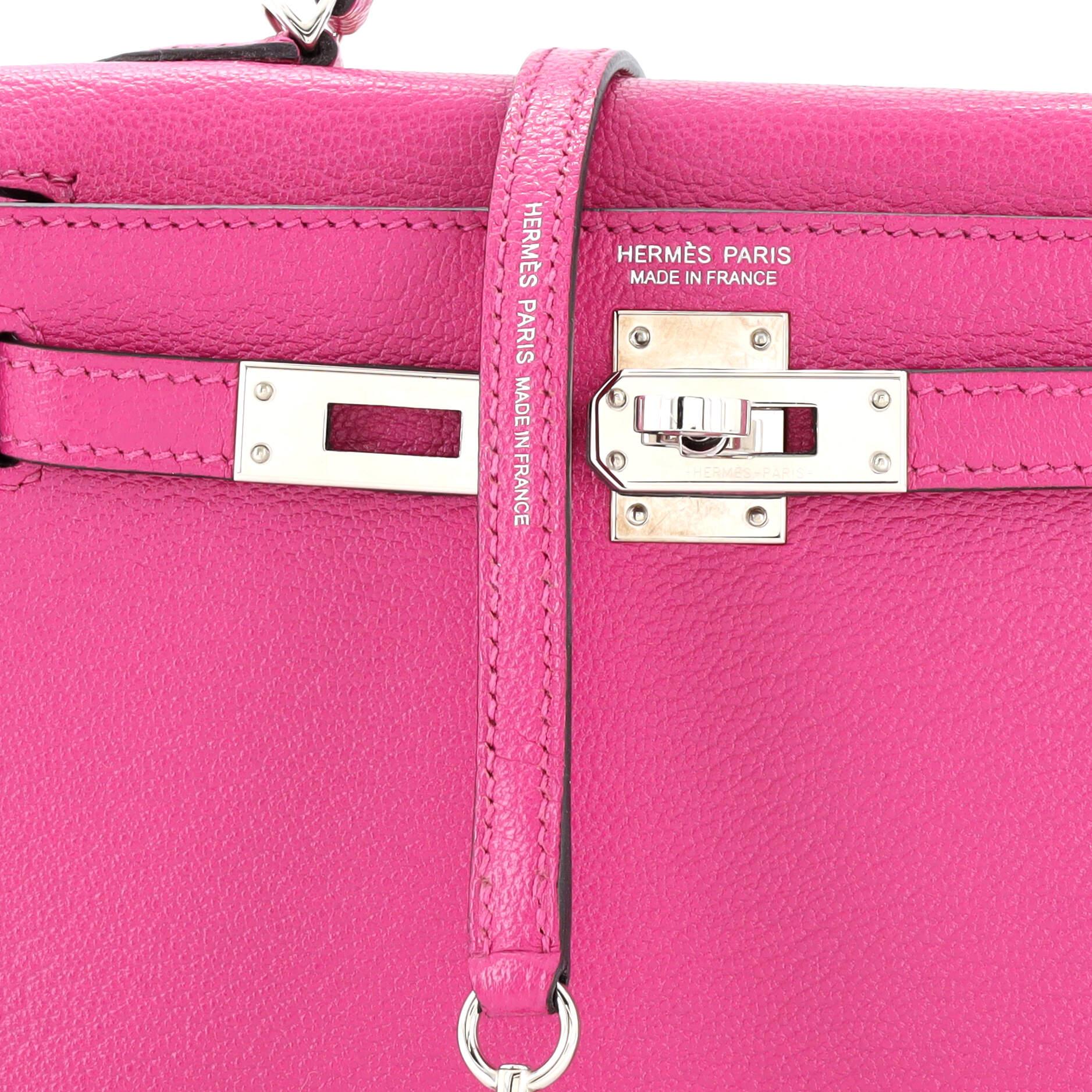 Hermes Kelly Mini II Bag Magnolia Chevre Mysore with Palladium Hardware 20 3