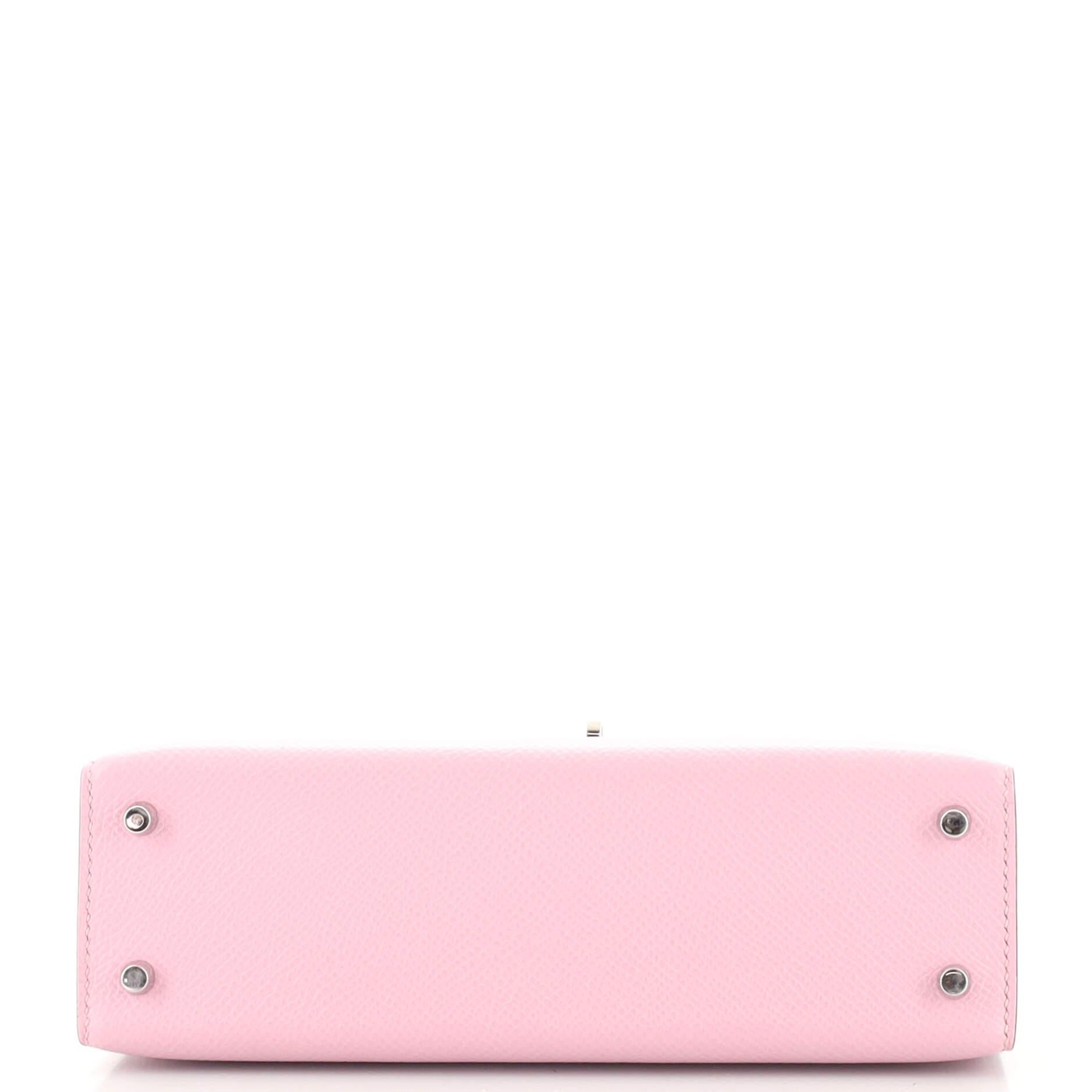 Hermes Kelly Mini II Bag Mauve Sylvestre Epsom with Palladium Hardware 20 1