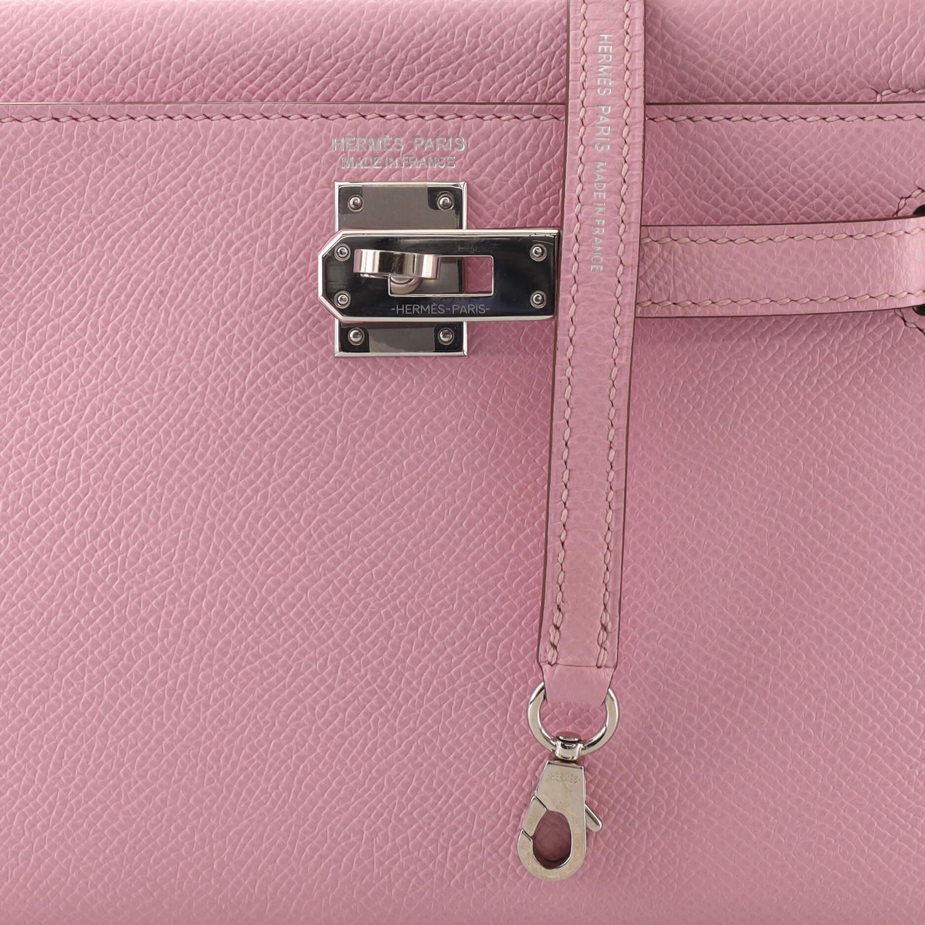 Hermes Kelly Mini II Bag Mauve Sylvestre Epsom with Palladium Hardware 20 3