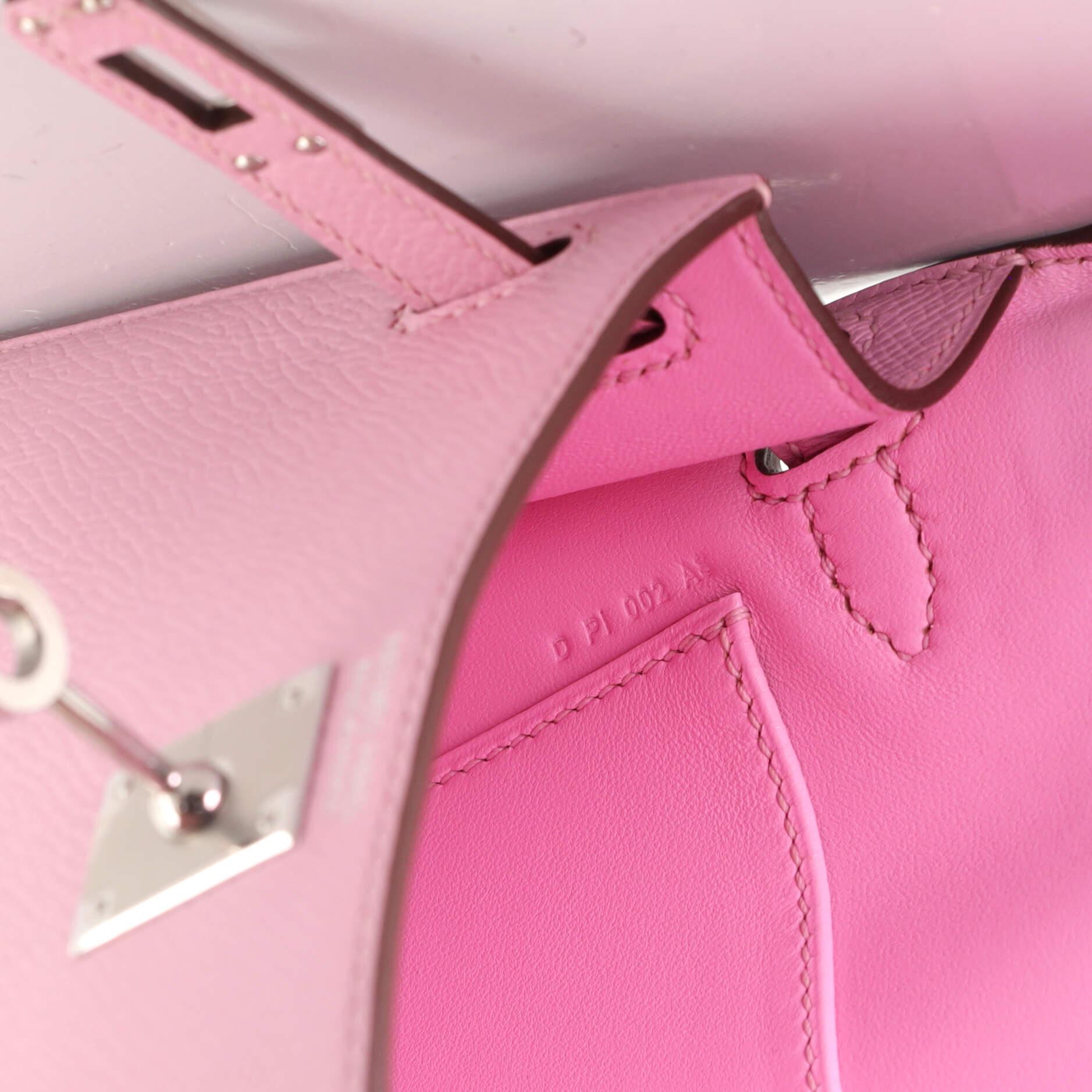 Hermes Kelly Mini II Bag Mauve Sylvestre Epsom with Palladium Hardware 20 4
