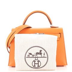 Hermes Kelly Mini II Bolso Naranja H Epsom con Herrajes Paladio 20