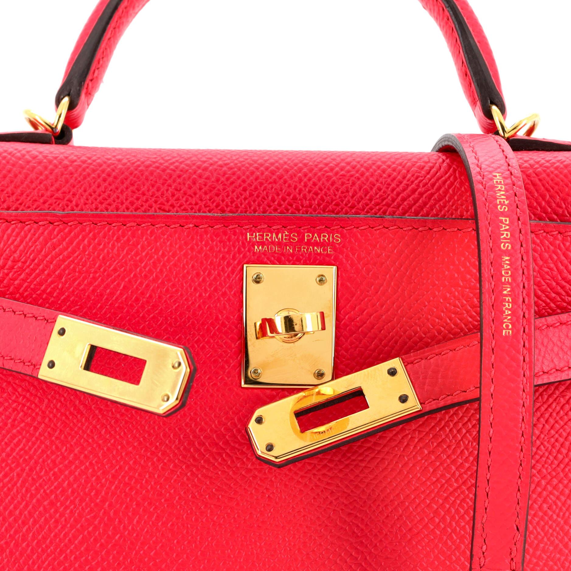 Women's or Men's Hermes Kelly Mini II Bag Rose Extreme Epsom with Gold Hardware 20