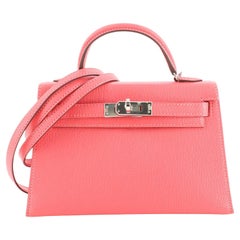 Hermès Mini Kelly II Foin Chevre Leather Gold Hardware at 1stDibs