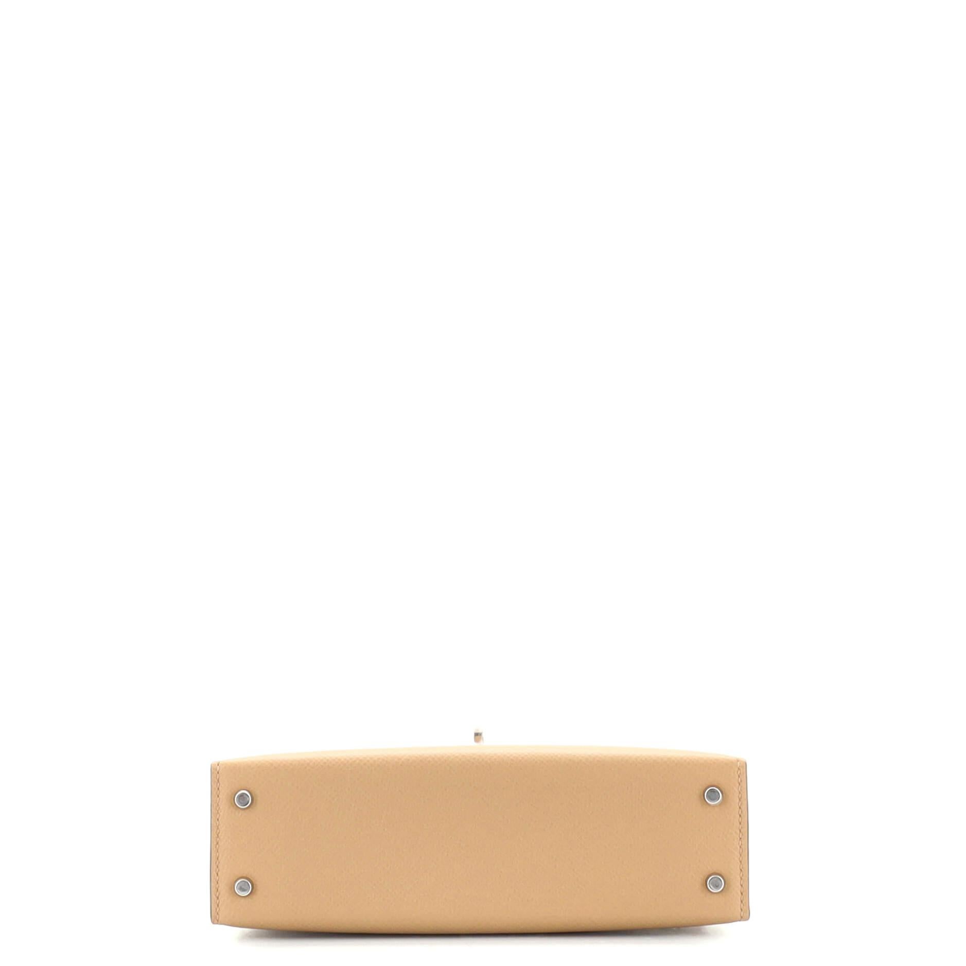 Hermes Kelly Mini II Tasche Tricolor Epsom mit Palladium-Hardware 20 (Beige)