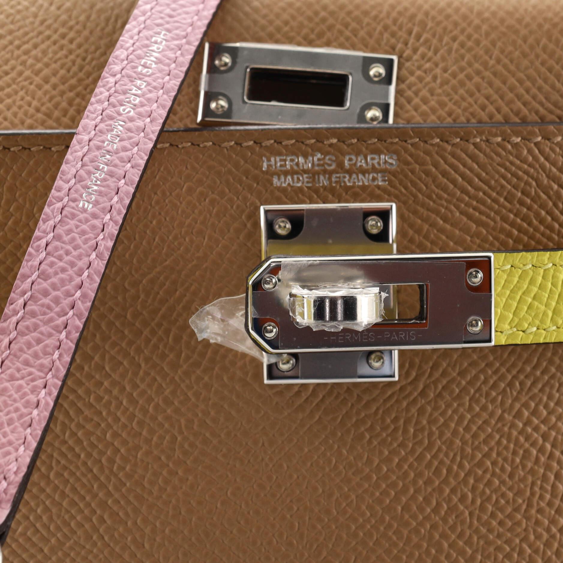 Hermes Kelly Mini II Tasche Tricolor Epsom mit Palladium-Hardware 20 für Damen oder Herren