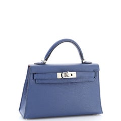 Hermes Kelly Mini II Bolso Verso Chevre Mysore con Herrajes Paladio 20