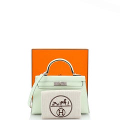 Hermes Kelly Mini II Bolso Vert Fizz Epsom con Herrajes Paladio 20