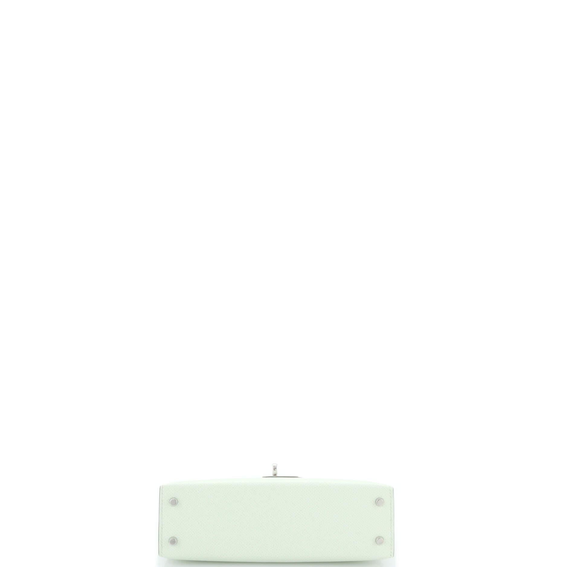 Sac Hermes Kelly Mini II Vert Fizz Epsom avec accessoires en palladium 20 1