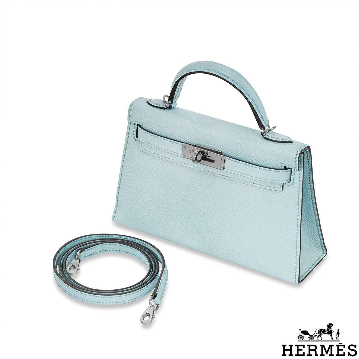Hermès Kelly Mini II Bleu Zephyr Veau Epsom PHW 4
