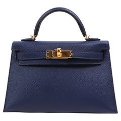 Hermès Kelly Mini II Blue Sapphire Epsom GHW