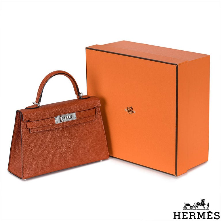 Hermès Kelly Mini II Cuivre Chèvre Mysore PHW For Sale at 1stDibs