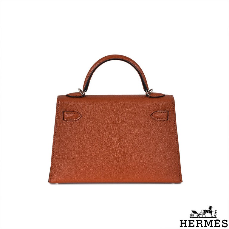 Hermès Kelly Mini II Cuivre Chèvre Mysore PHW For Sale at 1stDibs