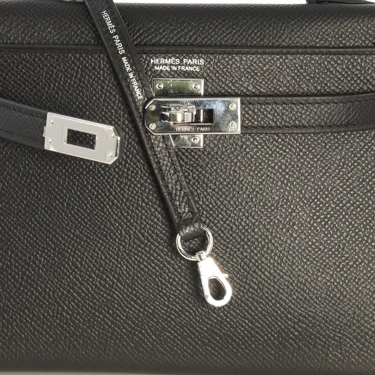 Hermès Kelly 20 Mini II Sellier Black Epsom Palladium Hardware - 2020