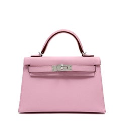 Hermès Kelly Mini II in Mauve Sylvestre Epsom Leather w PH