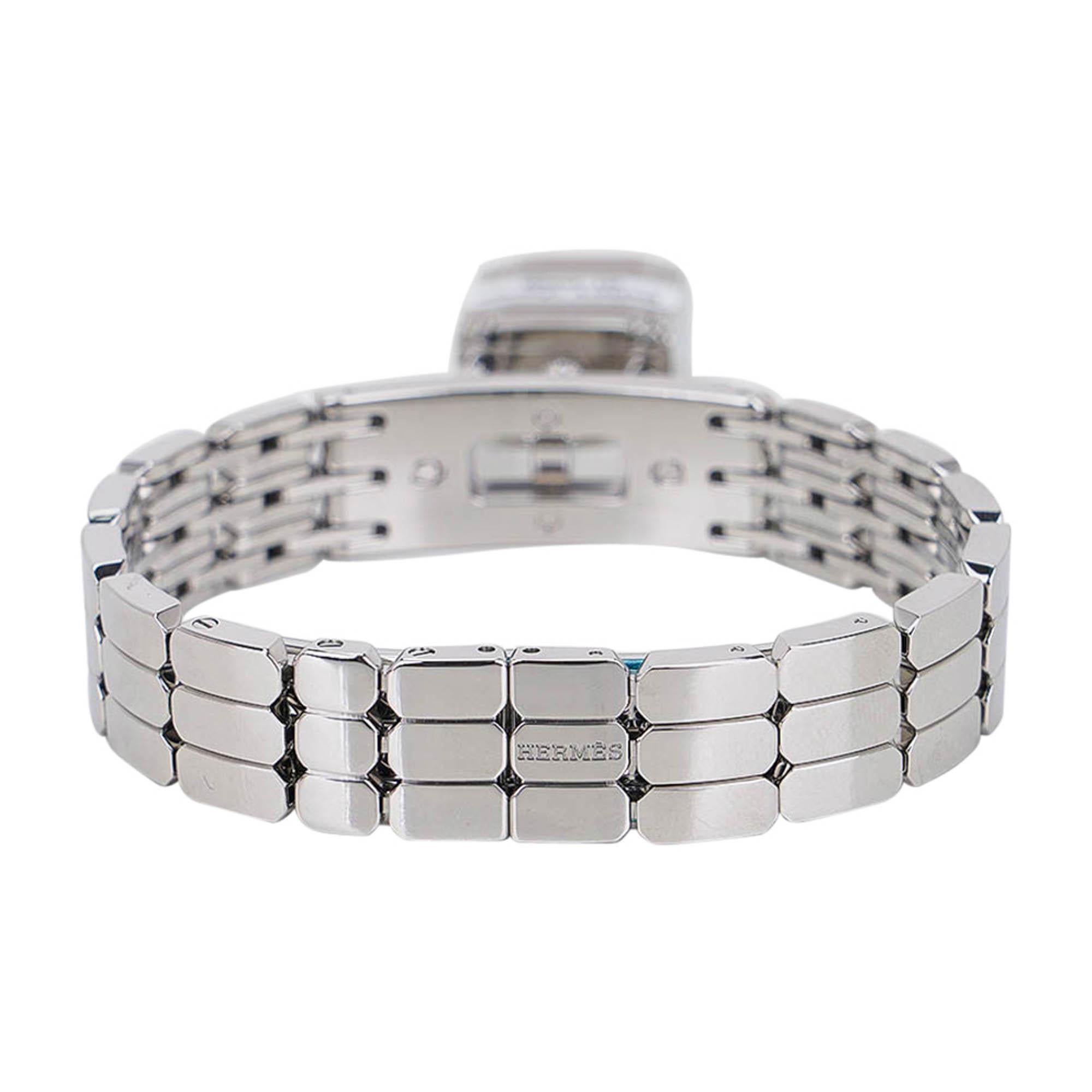 Reloj Hermes Kelly Mini Model 16 mm Acero inoxidable con diamantes engastados 1