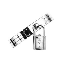 Hermes Kelly Mini Model Uhr 16 mm Edelstahl mit gefassten Diamanten