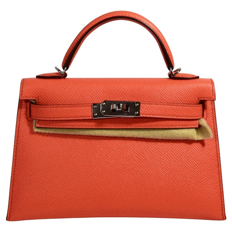Hermès Kelly Mini Sellier Poppy Orange Chevre Gold Hardware Bag