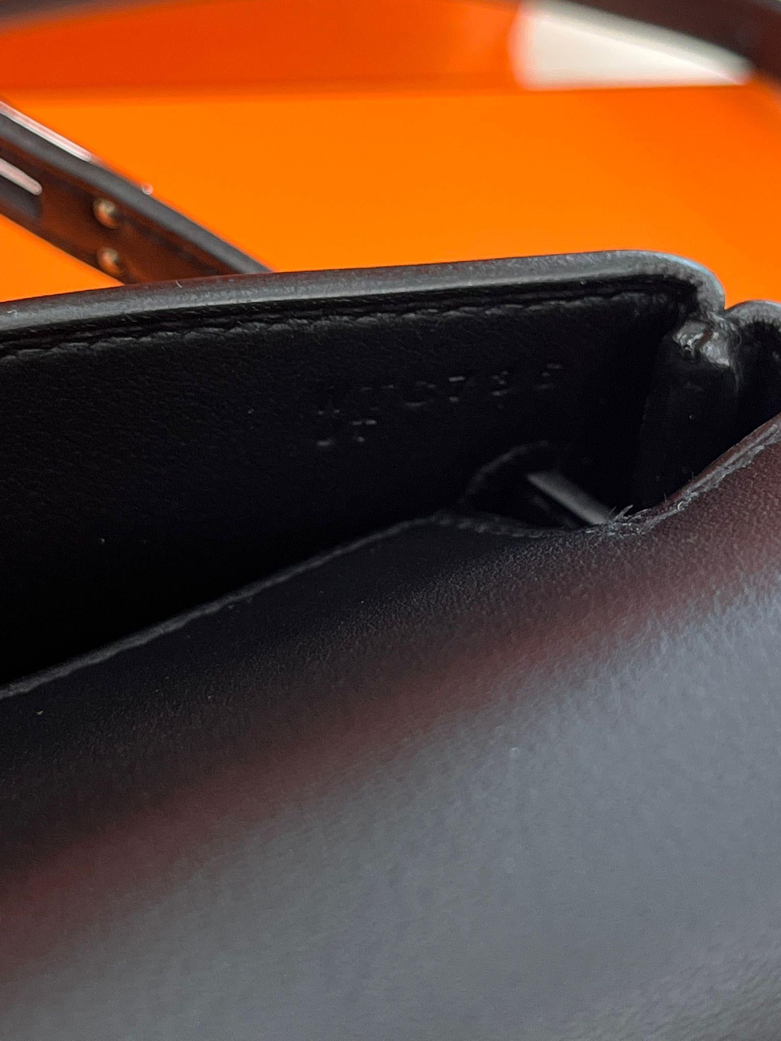 Hermes Kelly Moove Black Swift Calfskin Leather Palladium Hardware Handbag For Sale 14