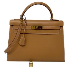 Sac Hermès Kelly Natural Sellier 32