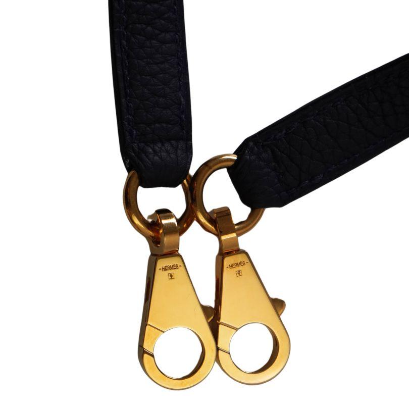 Gray Hermes Kelly Navy Bag Strap For Sale