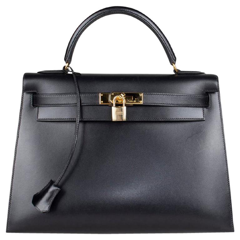 Hermès Kelly Noir Box Sellier 32 Bag