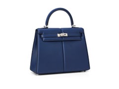 Hermès Kelly Padded 25 Bleu Saphire Swift Palladium Hardware