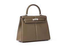 Hermès Kelly Padded 25 Etoupe Swift Palladium Hardware