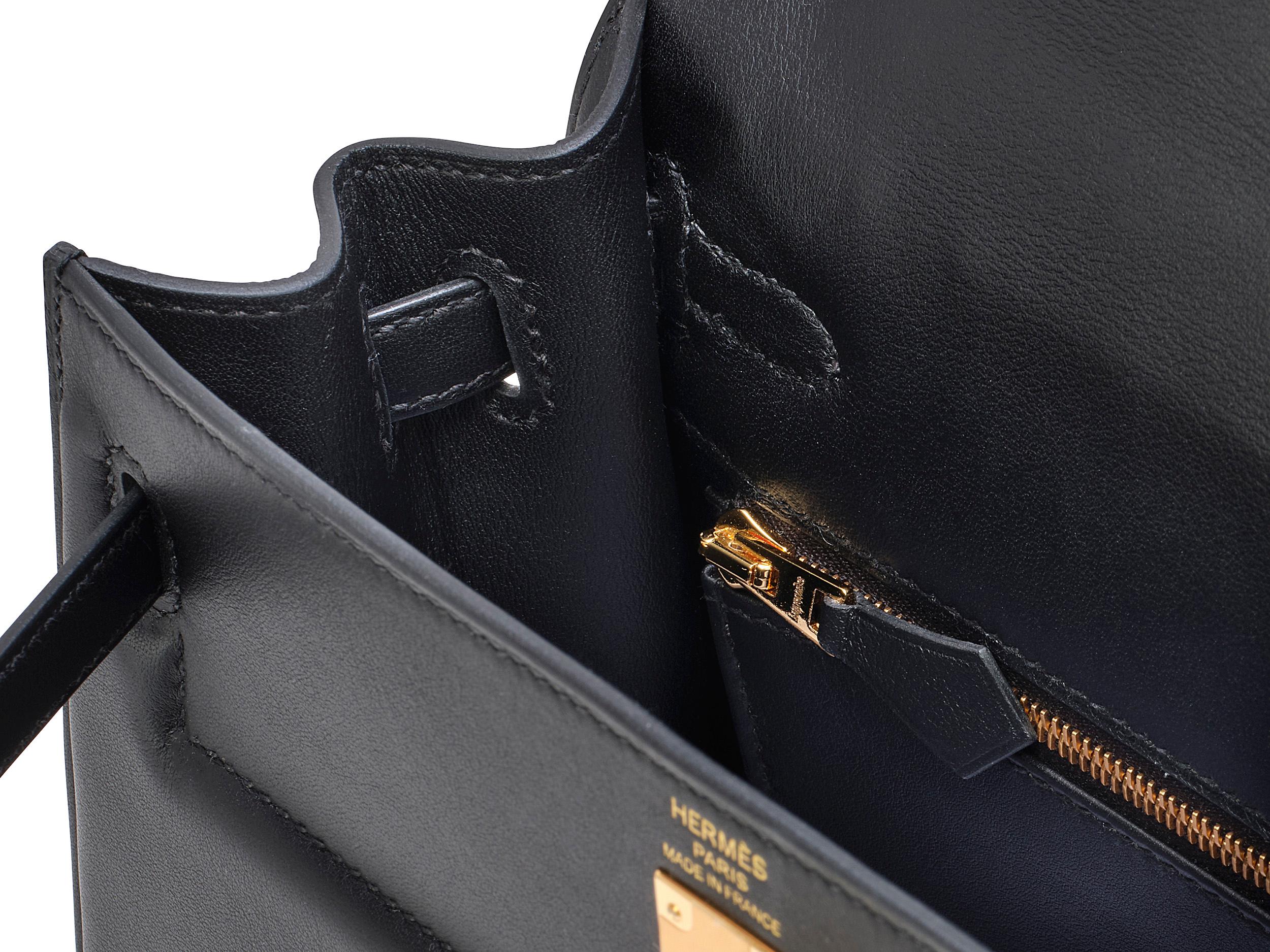 Hermès Kelly Padded 25 Noir/Black Swift Gold Hardware 2