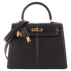 Hermes Kelly Padded Handbag Swift with Gold Hardware 25
