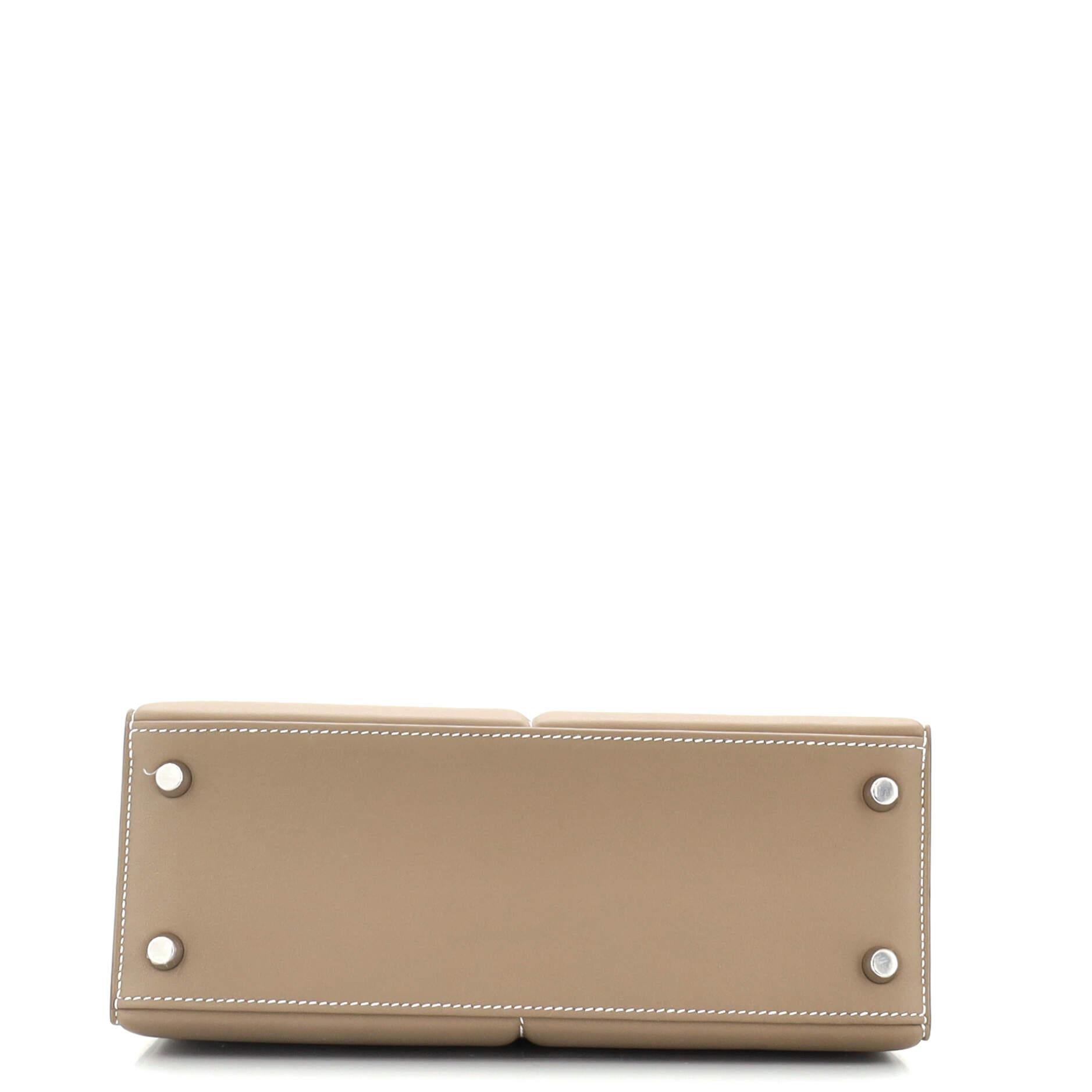 Hermes Kelly Padded Handbag Swift with Palladium Hardware 25 1