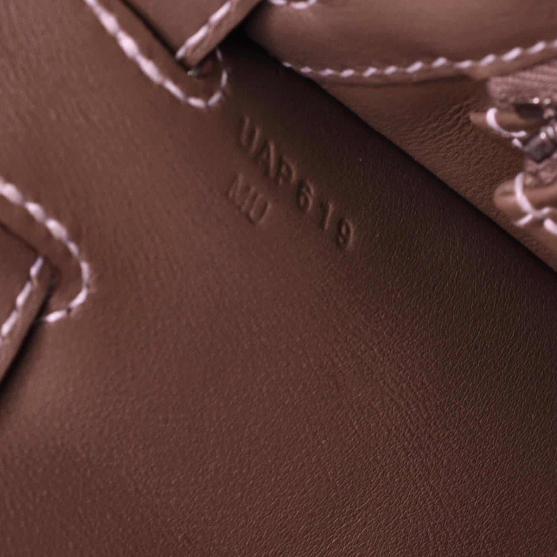 Women's or Men's Hermes Kelly Padded Handbag Swift with Palladium Hardware 25