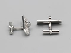 Hermès Boutons de manchette Kelly en or blanc 18 carats avec pavé de diamants
