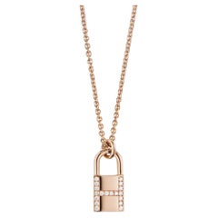 Hermes Kelly Pendant Chains Rose gold and diamonds 