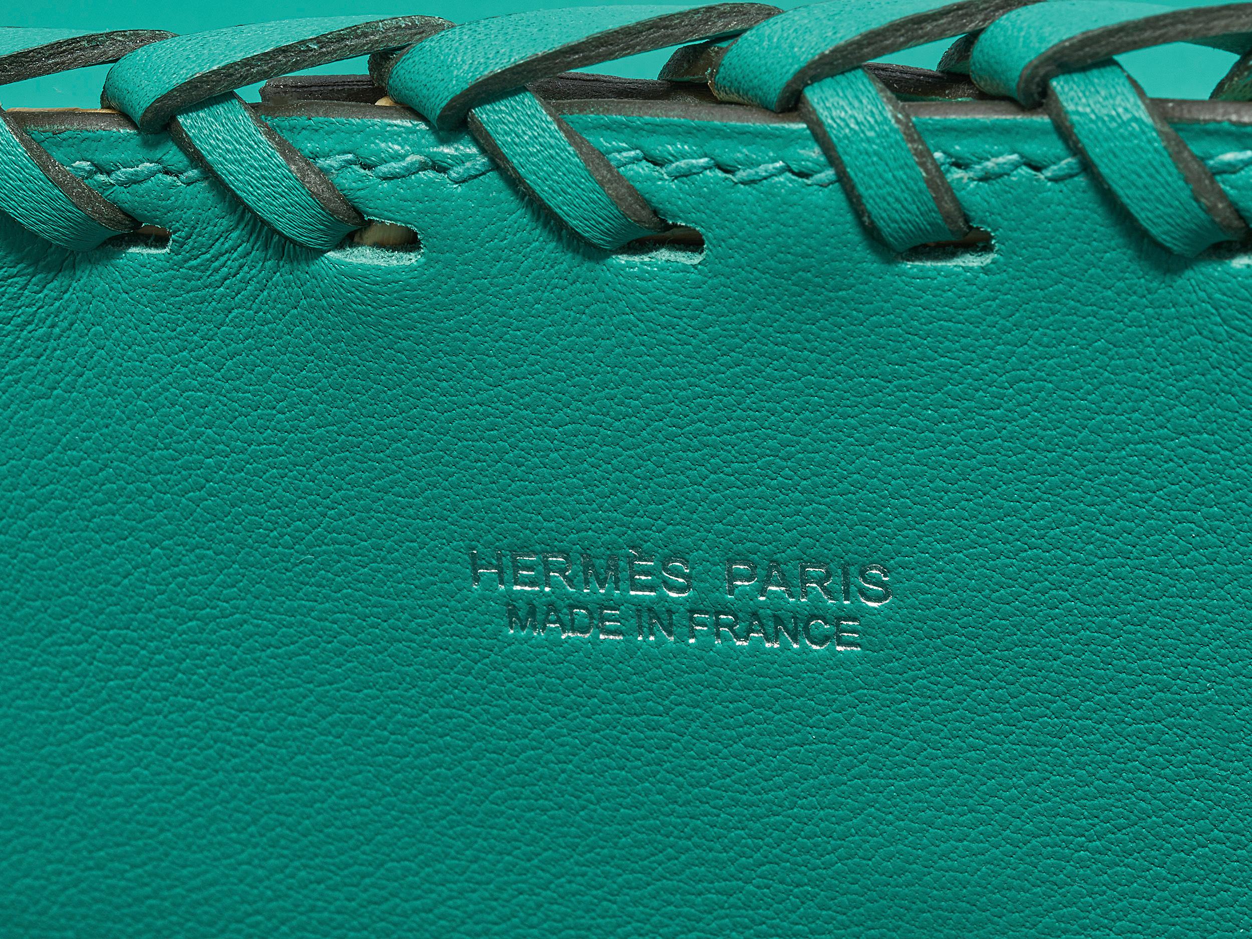 Hermès Kelly Picnic 20 Vert Verone Osier Swift Palladium Hardware For Sale 4